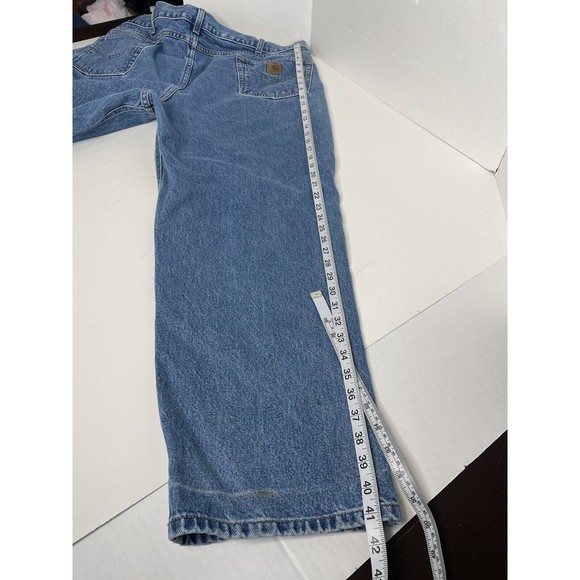 Carhartt Men’s Jeans 44X30, Blue Traditional Fit Denim, B180 STW, Logo - Picture 13 of 13